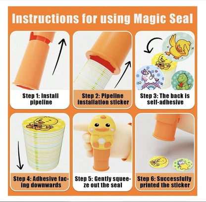 Compression Mold Stickers | DIY Creativity Seal Stamp Sticker | Cute Animal Shape Compression Mold Stamp Kit with Activity Book, Waterproof Stickers Set (Duck)