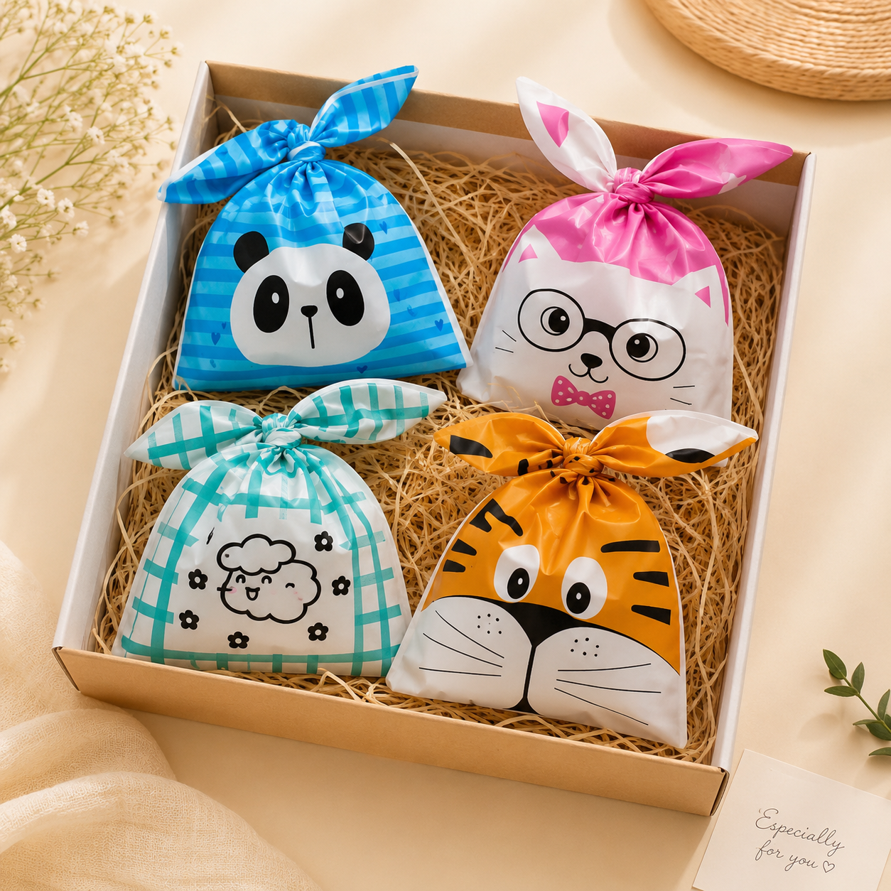 🐼 Cute Cartoon Printed Carry Bags | Return Gifts & Rakhi Packaging | RANDOM DESIGN