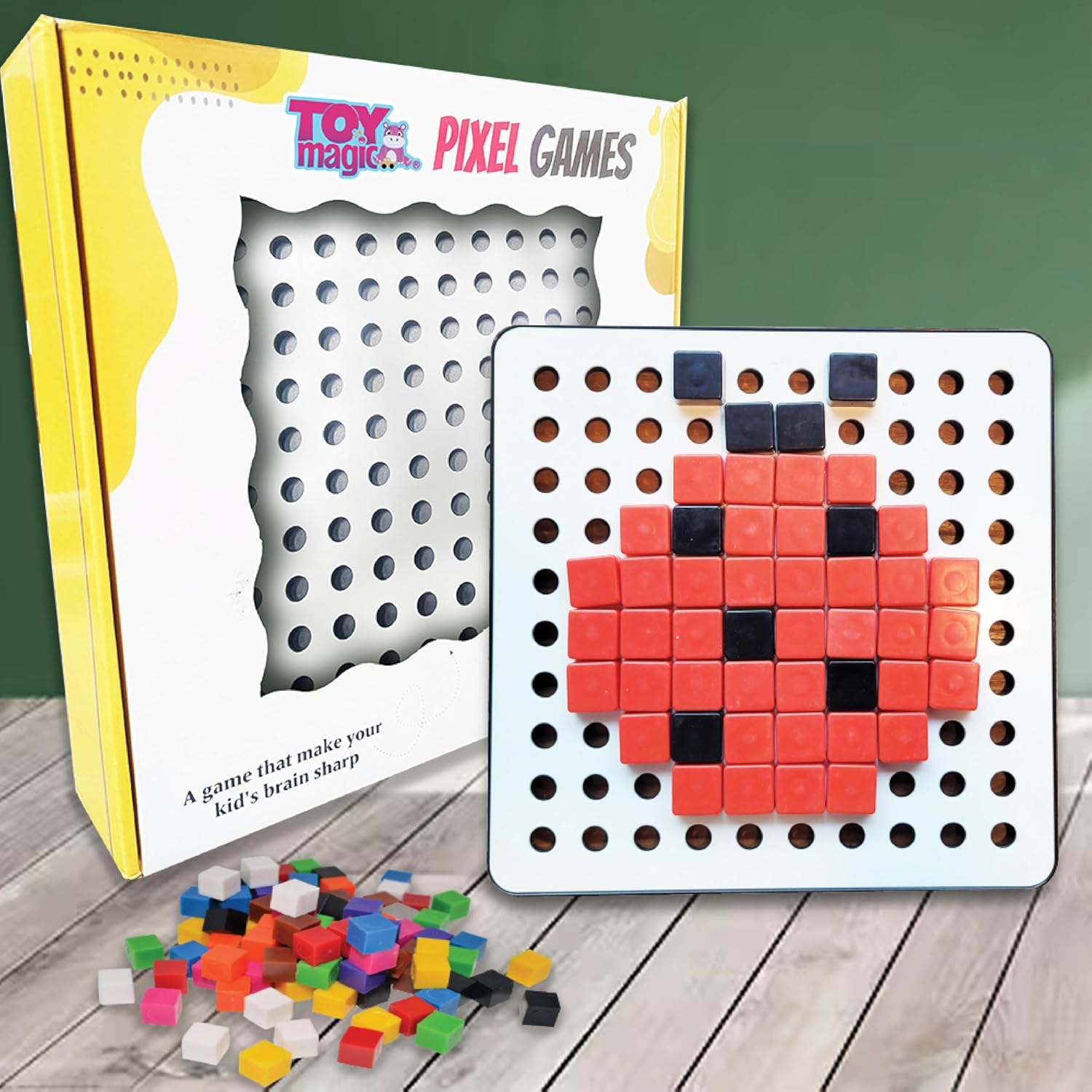 Pixel Cubes Puzzle Toy for Children | Early Education| Brain Games for Kids|Pixel Game | Educational Board Games|240 Cubes with Pixel Board & Book