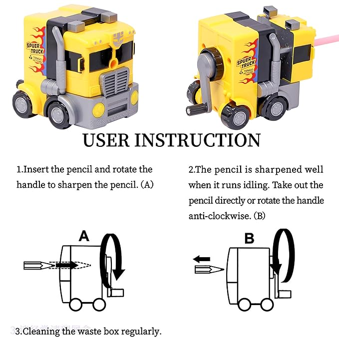 Truck Shape | Pencil Sharpener | Cute Design | Super Point Manual Pencil Sharpener for School | Stationary and Gift for Kids