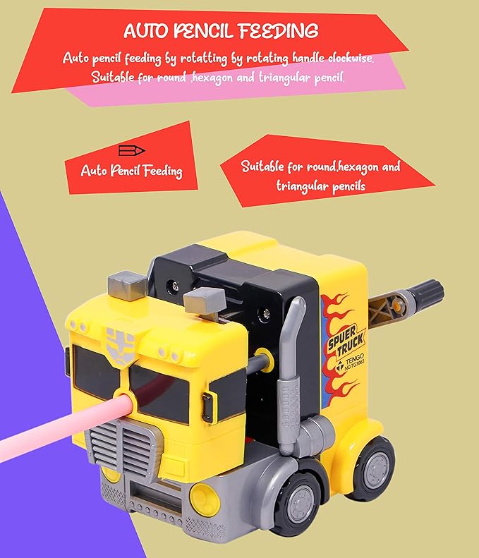 Truck Shape | Pencil Sharpener | Cute Design | Super Point Manual Pencil Sharpener for School | Stationary and Gift for Kids
