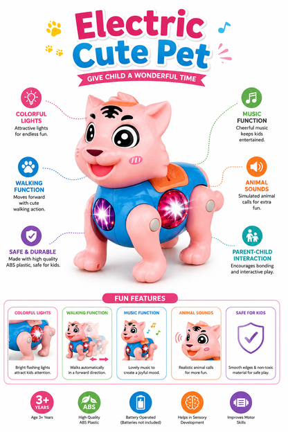 Musical Cat Toy for Kids | Battery-Operated Walking, Singing & Dancing Cat with Lights, Music & Eye Movement | Electronic Animal Toy for Boys & Girls | Sound Toy Gift for Children (Musical Cat/Rabbit)