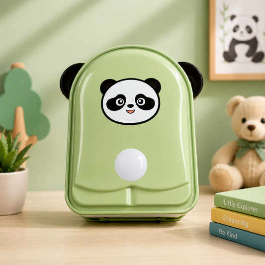Cute & Colourful | Printed | Metal | Money Bank | Secure Lock & Keys for Kids | Money Saving Storage | Coin Collection Box | Green
