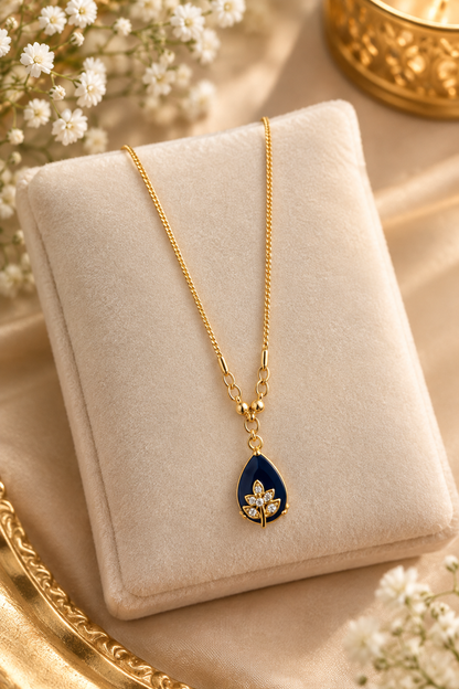 Radiant Drop Leaf Pendant Necklace