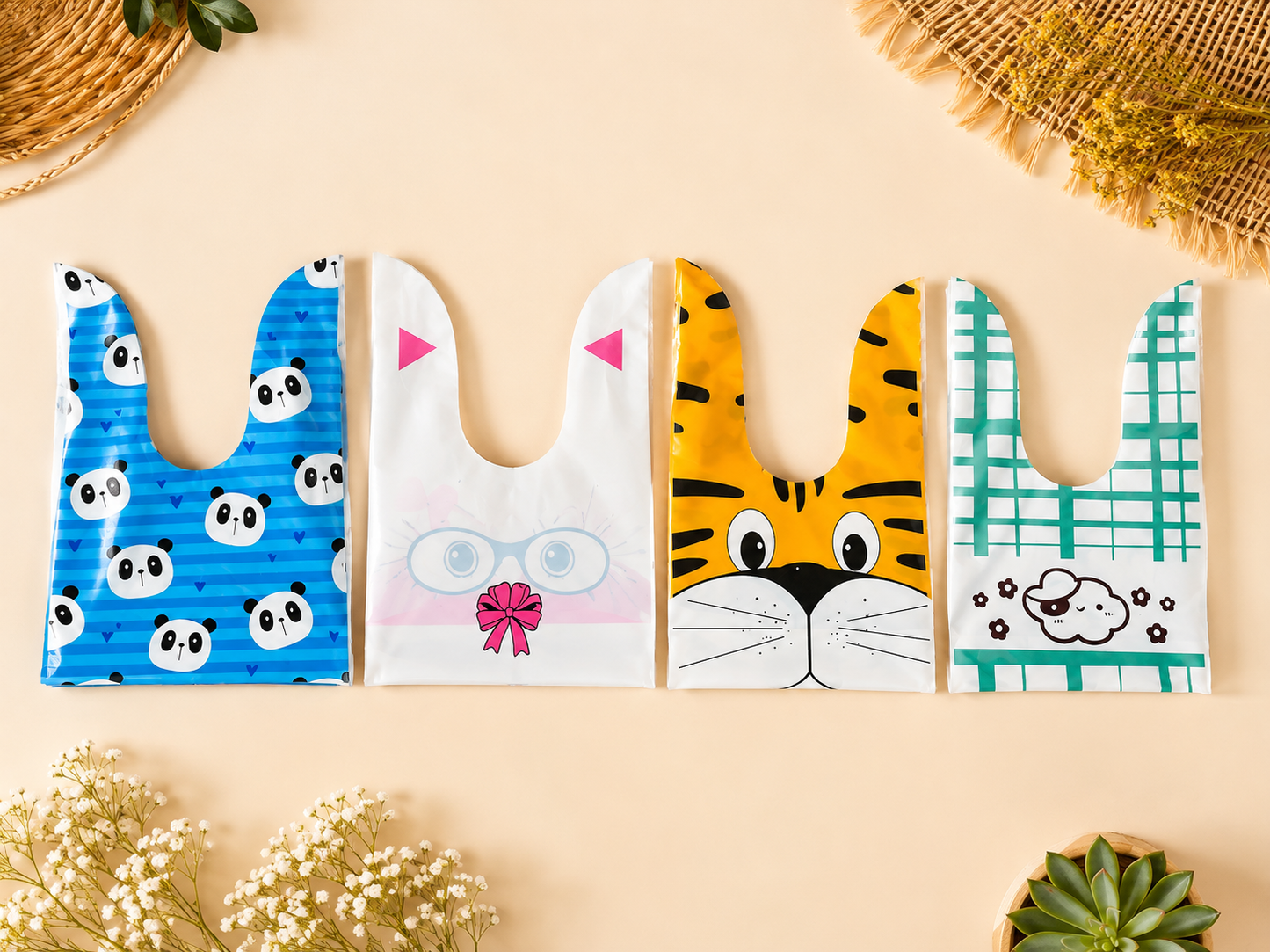 🐼 Cute Cartoon Printed Carry Bags | Return Gifts & Rakhi Packaging | RANDOM DESIGN