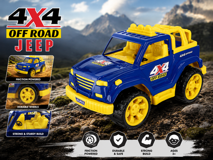 Toy Car for Kids | 4X4 Off Road SUV Jeep | Friction Powered | Plastic Car Toy