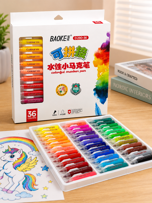 Color Water-Based Marker Pens Set | Smooth & Washable Colour Markers for Kids | Drawing | Coloring |  Art Craft School Projects & Creative Activities