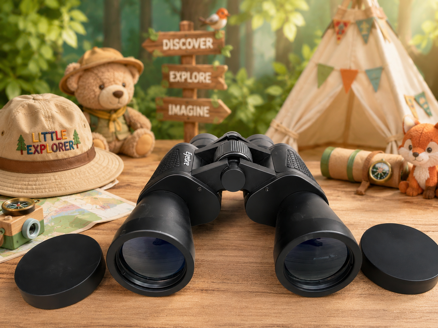 Prismatic Binoculars | HD Folding Lens for Long Distance Viewing & Bird Watching with Pouch | Black