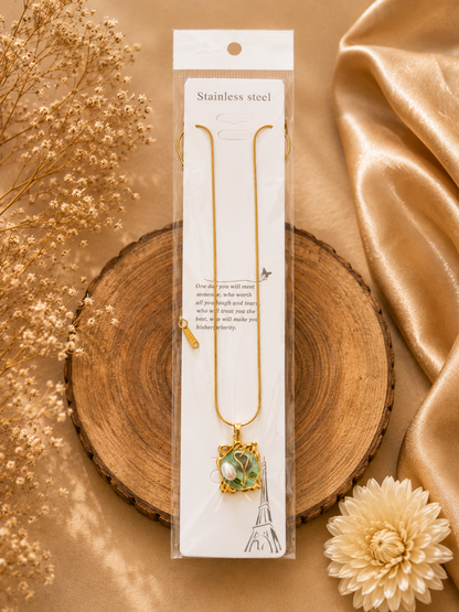 Premium Stainless Steel Pendant Necklace for Women | Gold Plated Fashion Jewellry | Elegant Stainless Steel Necklace |Everyday Wear Jewellery