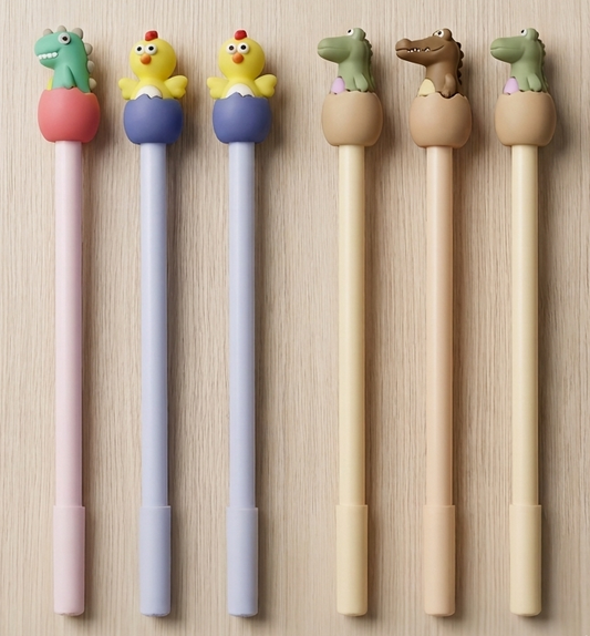 Cute Animal Blue Pens Mixed Designs Dinosaur Giraffe Duck | Best Return Gift for Kids Birthday