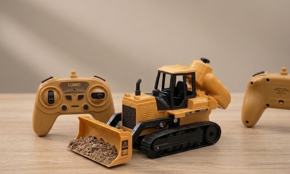 Remote Control Bulldozer Construction Vehicles | Truck Toys for Boys | Remote Control Electric Tractor Loader with Light and Sound toy - Birthday Gift