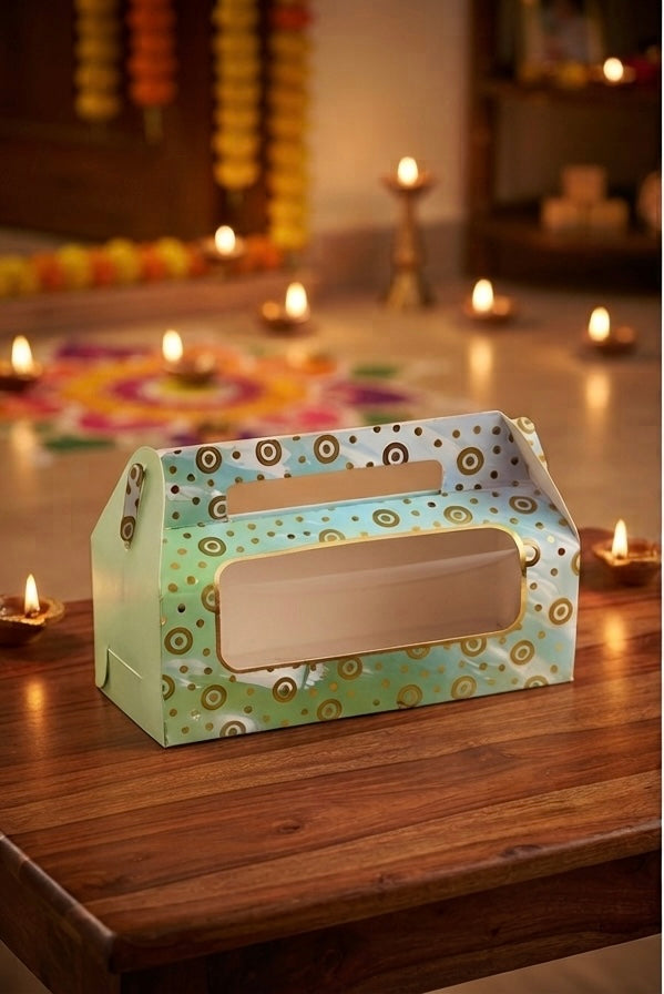 Premium Window Gift Hamper Box with Handle – Festive Gift Packaging