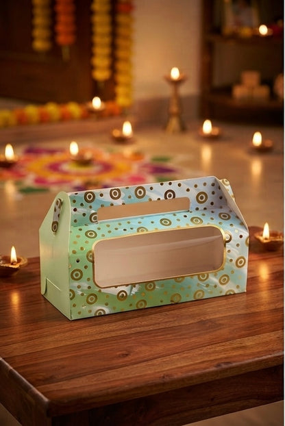 Premium Window Gift Hamper Box with Handle – Festive Gift Packaging