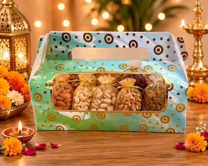 Premium Window Gift Hamper Box with Handle – Festive Gift Packaging