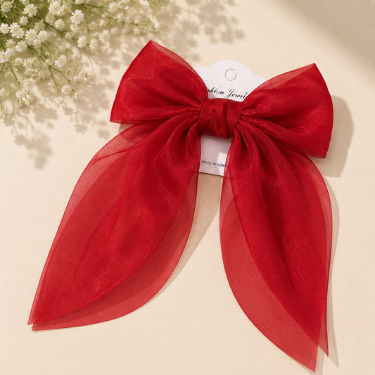 Elegant Organza Tulip Hair Bow Clips for Girls & Women | Multicolour