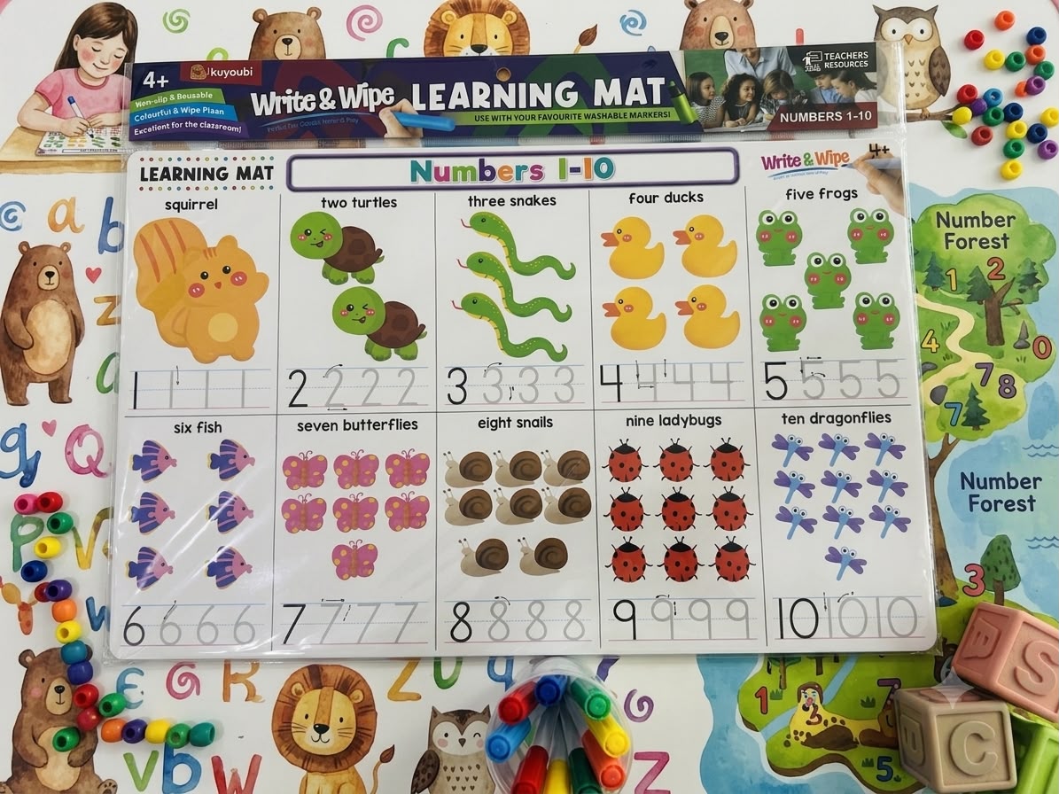 Write and Wipe | Erasable with Cloth | Reusable Sheets | Front and Back | Colourful Attractive for Kids Revision and Activities