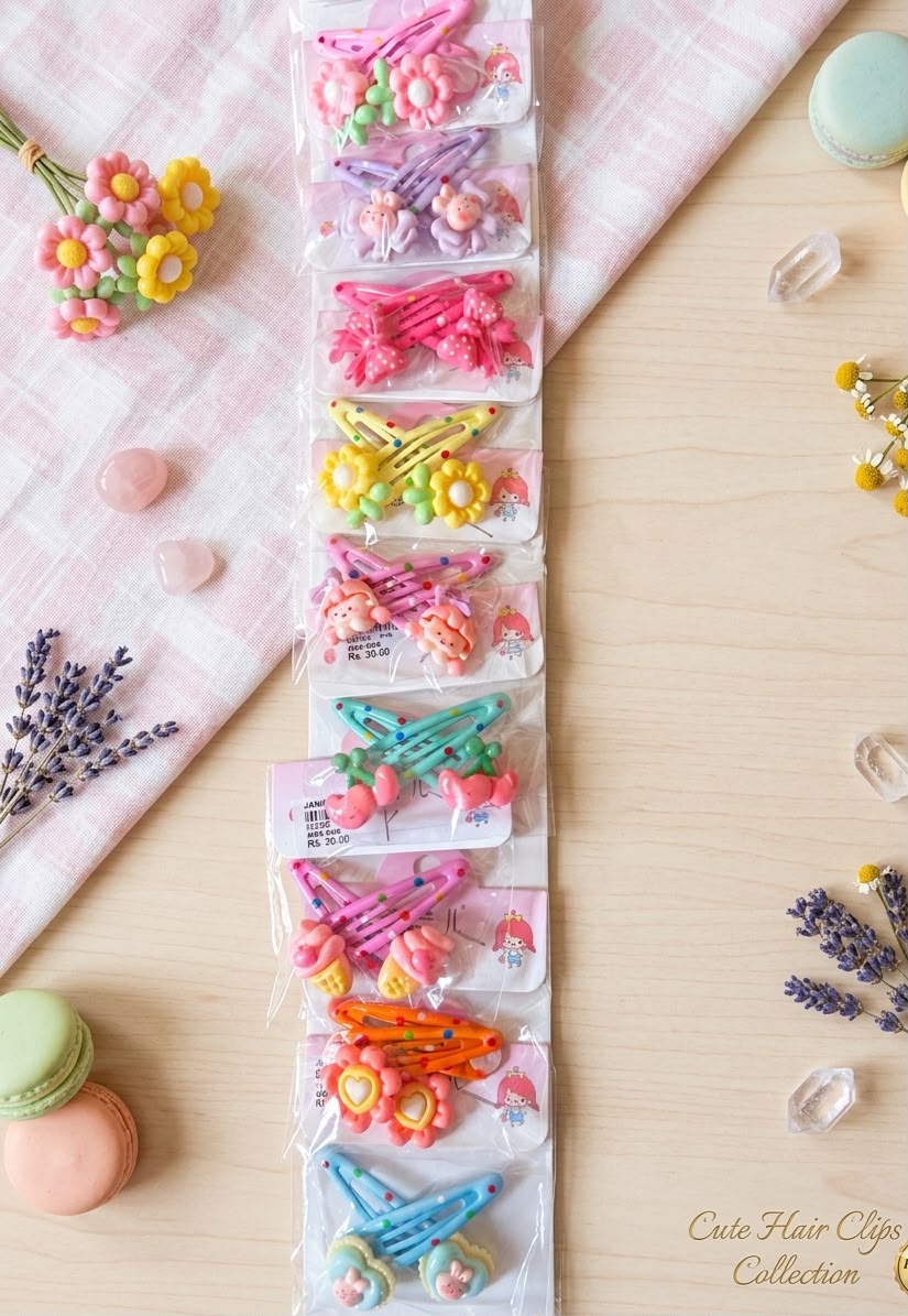 Cute Hair tic tac Clips for Girls | Cartoon | Animals | Rainbow Design | Decorative Tic Tac Pins for girls | 1 PAIR OF RANDOM PIN