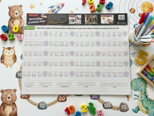 Write and Wipe | Erasable with Cloth | Reusable Sheets | Front and Back | Colourful Attractive for Kids Revision and Activities