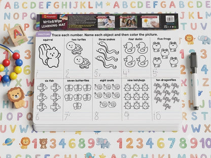 Write and Wipe | Erasable with Cloth | Reusable Sheets | Front and Back | Colourful Attractive for Kids Revision and Activities