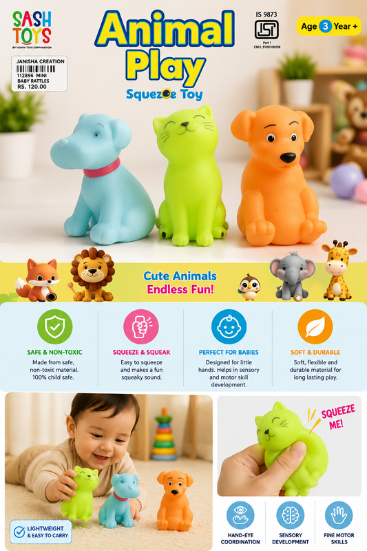Squeezy Toy | Bathing Toy for Baby | Whistle Toys for Infants | Toddlers | Children Age 4 Months | Chu Chu Toy Set | Non-Toxic | BPA Free | Colorful Soft Rubber | Pack of 3 pc