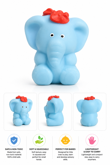 Baby Elephant Shape Toy ChuChu Sound with BPA Free NonToxic for Kids | Set of 1