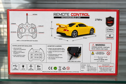Hi-Speed Rechargeable Remote Car Toy  | User-Friendly Remote Car Toy for Kids | In-Built Battery | Gift Box Packaging