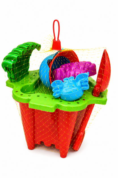Beach Toy for Kids | Sand Bucket, Spade, Rake, Watering Can, Moulds & Sifter | Outdoor Garden & Beach Play Toy Kit for Boys & Girls Age 3+ (Random Color)