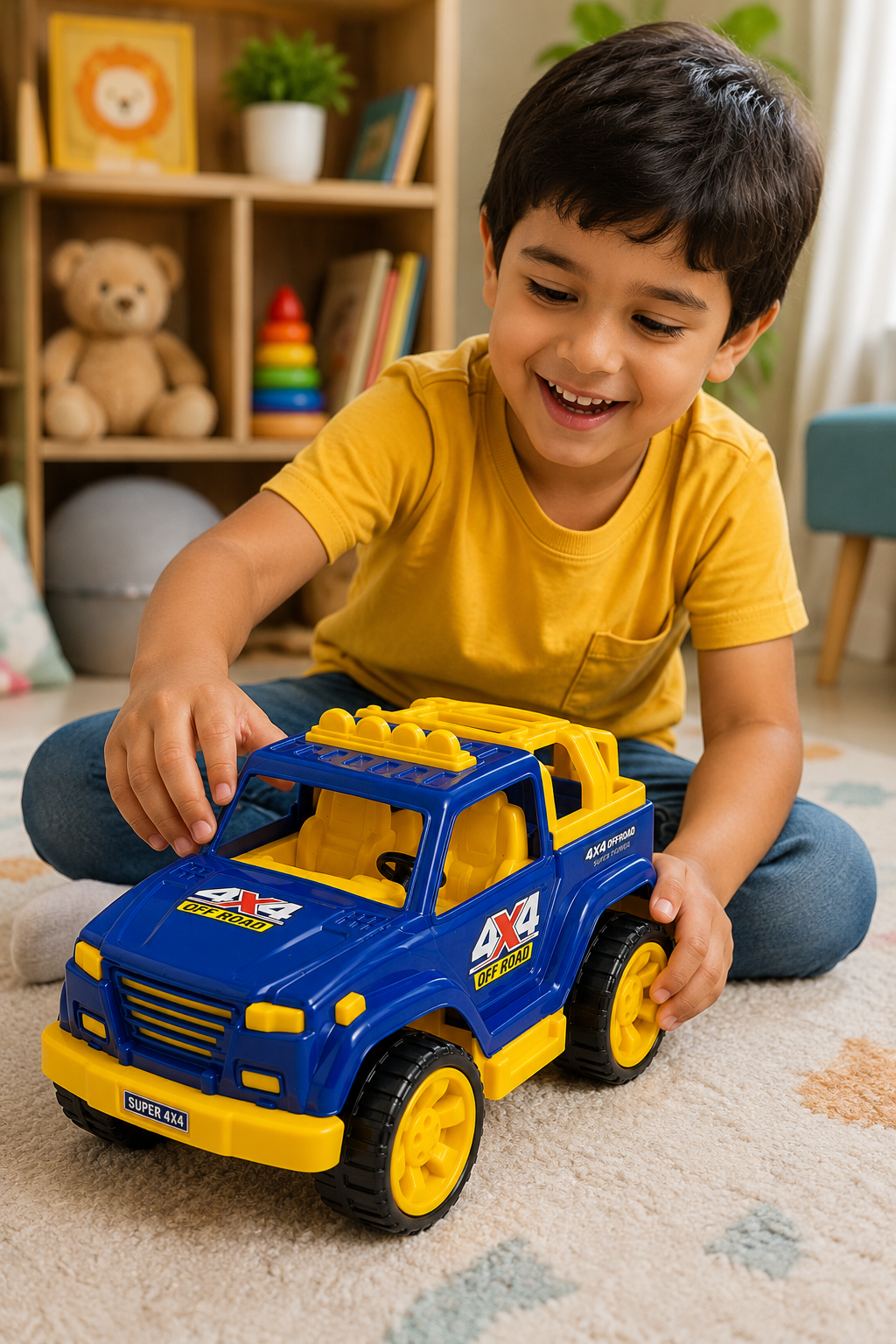 Toy Car for Kids | 4X4 Off Road SUV Jeep | Friction Powered | Plastic Car Toy