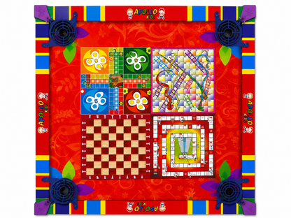 2 in 1 Ludo Carrom Board with Coins and Striker for Kids Playing Big size