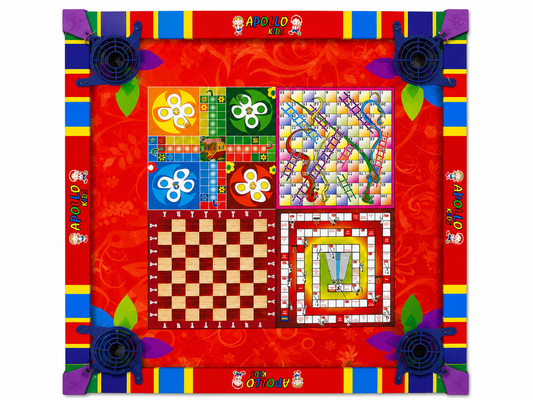 2 in 1 Ludo Carrom Board with Coins and Striker for Kids Playing Big size