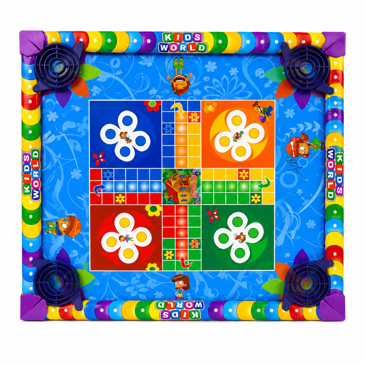 2 in 1 Ludo Carrom Board with Coins and Striker for Kids Playing