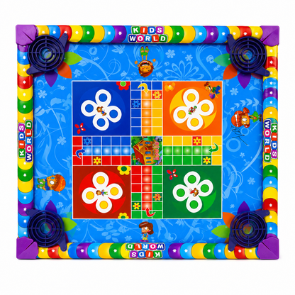 2 in 1 Ludo Carrom Board with Coins and Striker for Kids Playing