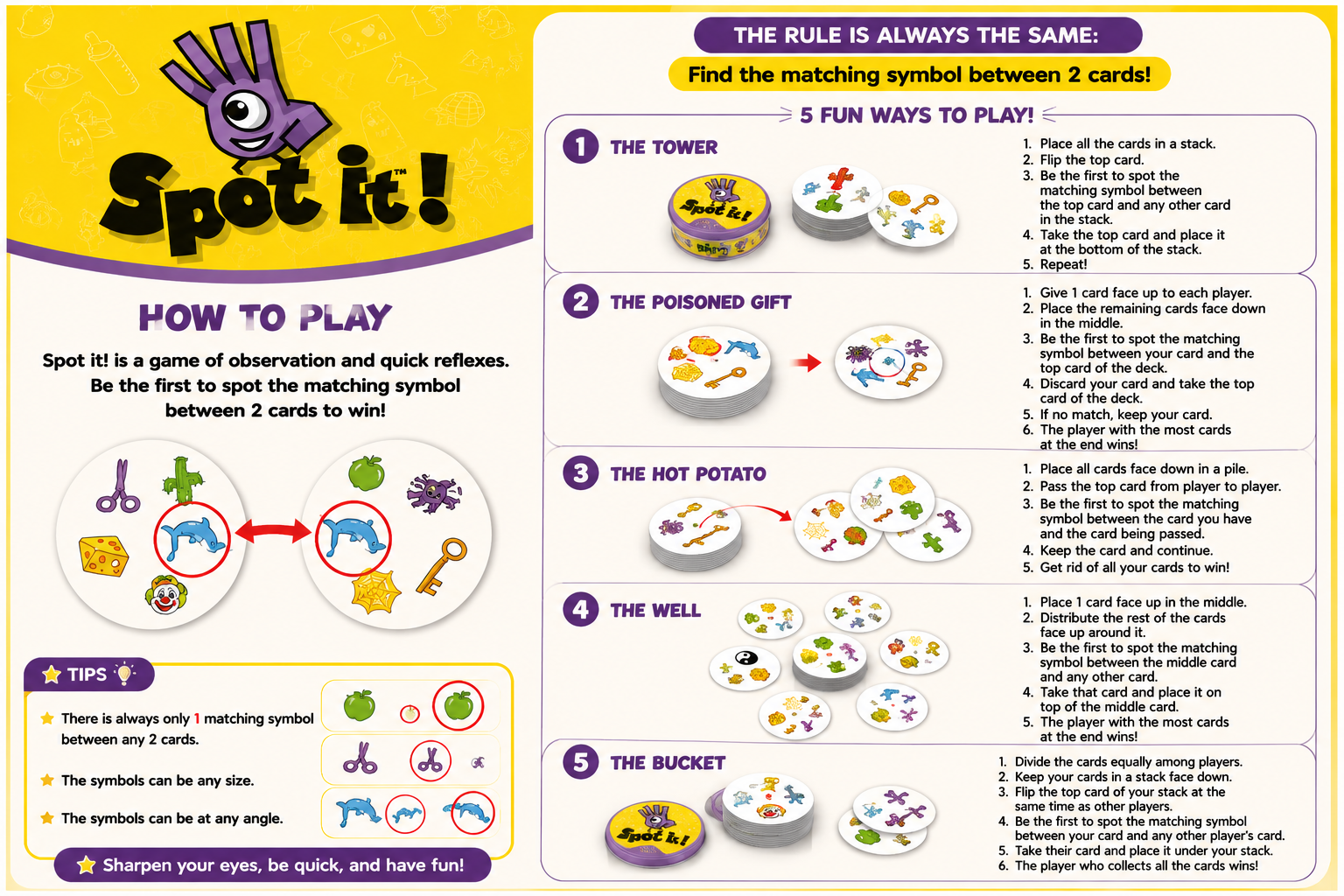 SPOT IT | Dobble | Card Kids Game | Metal Box