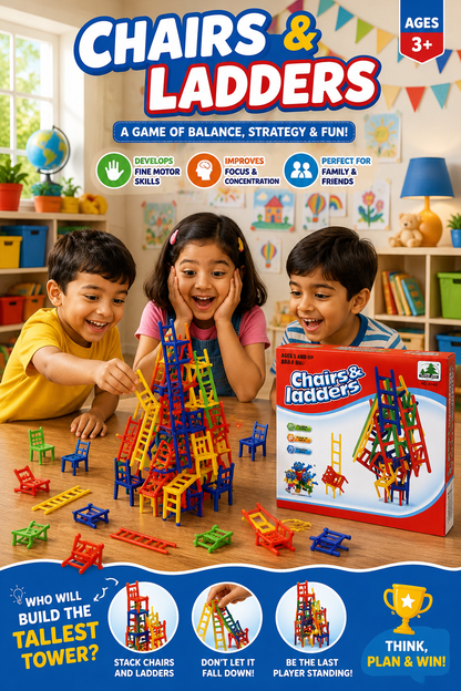 Stacking Balance Game | Chair and Ladders
