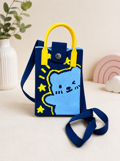 Crossbody | Mobile Sling Bag for Girls | Stylish Phone Pouch with Strap & Silicone Handle | Keychain, Coin, Cosmetics Purse, Cute Utility Bag for Girls & Women