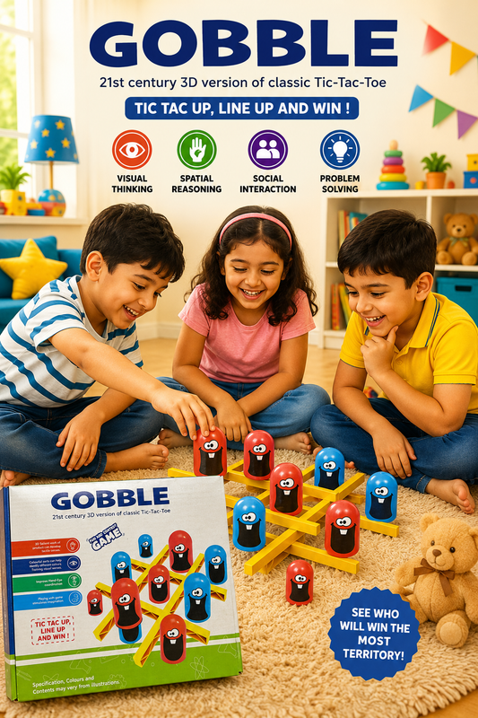 3D Tic Tac Toe Board Game | Cross & Zero | Gobble | Family Fun Strategy | Brain Development | Stack Mind Challenging Chess
