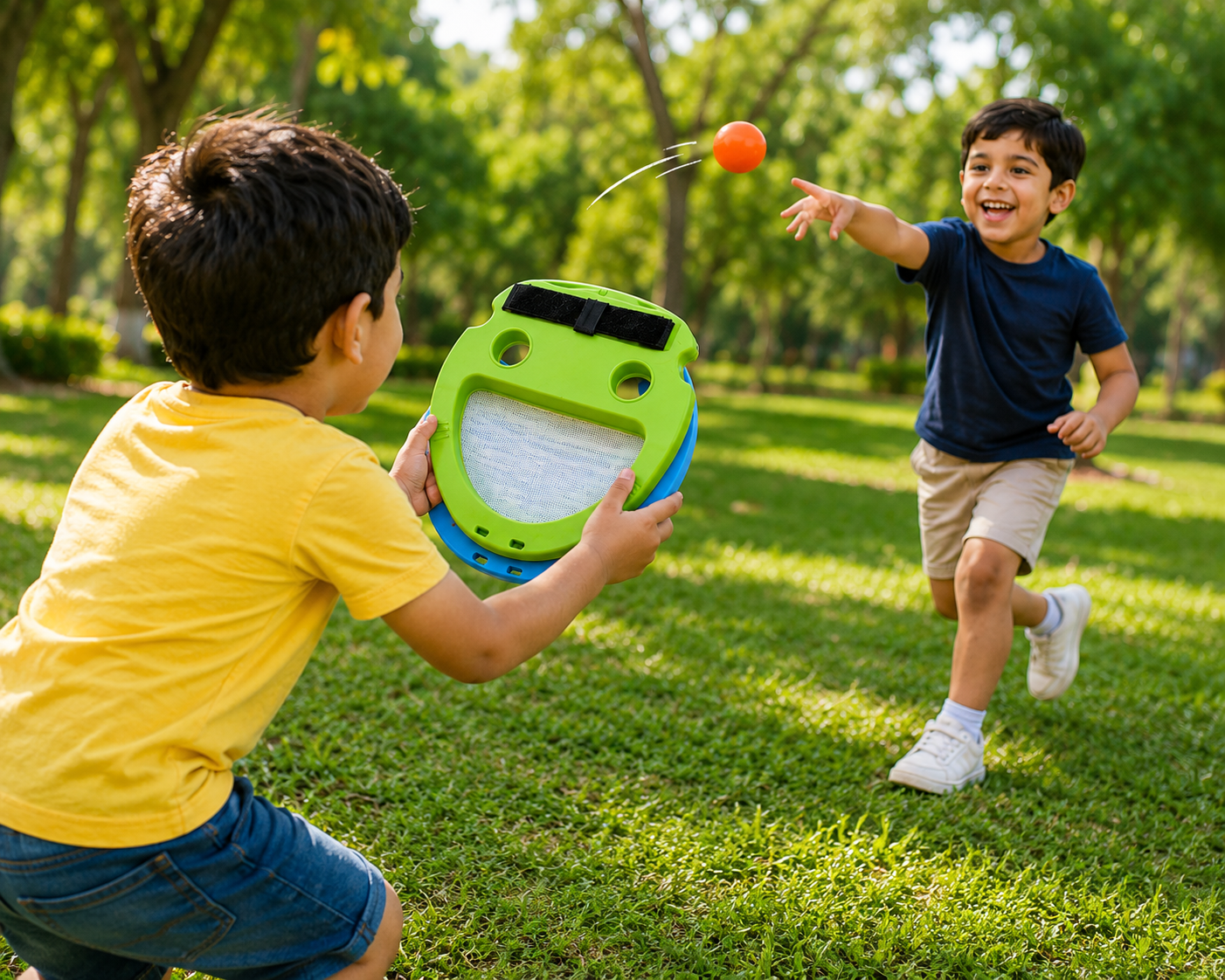 Catch & Throw Ball Outdoor Games for Kids | 2 Balls and 2 Catchers | Catch Ball Game for Outdoor and Indoor Sport | Fun Catcher Toy | Ball Catching & Throwing Games