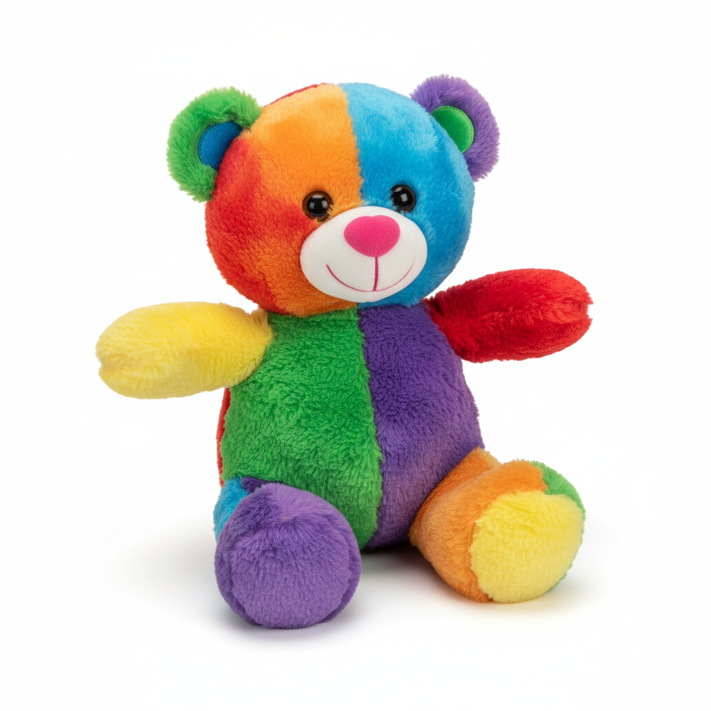 Colorful plush teddy bear toy for kids