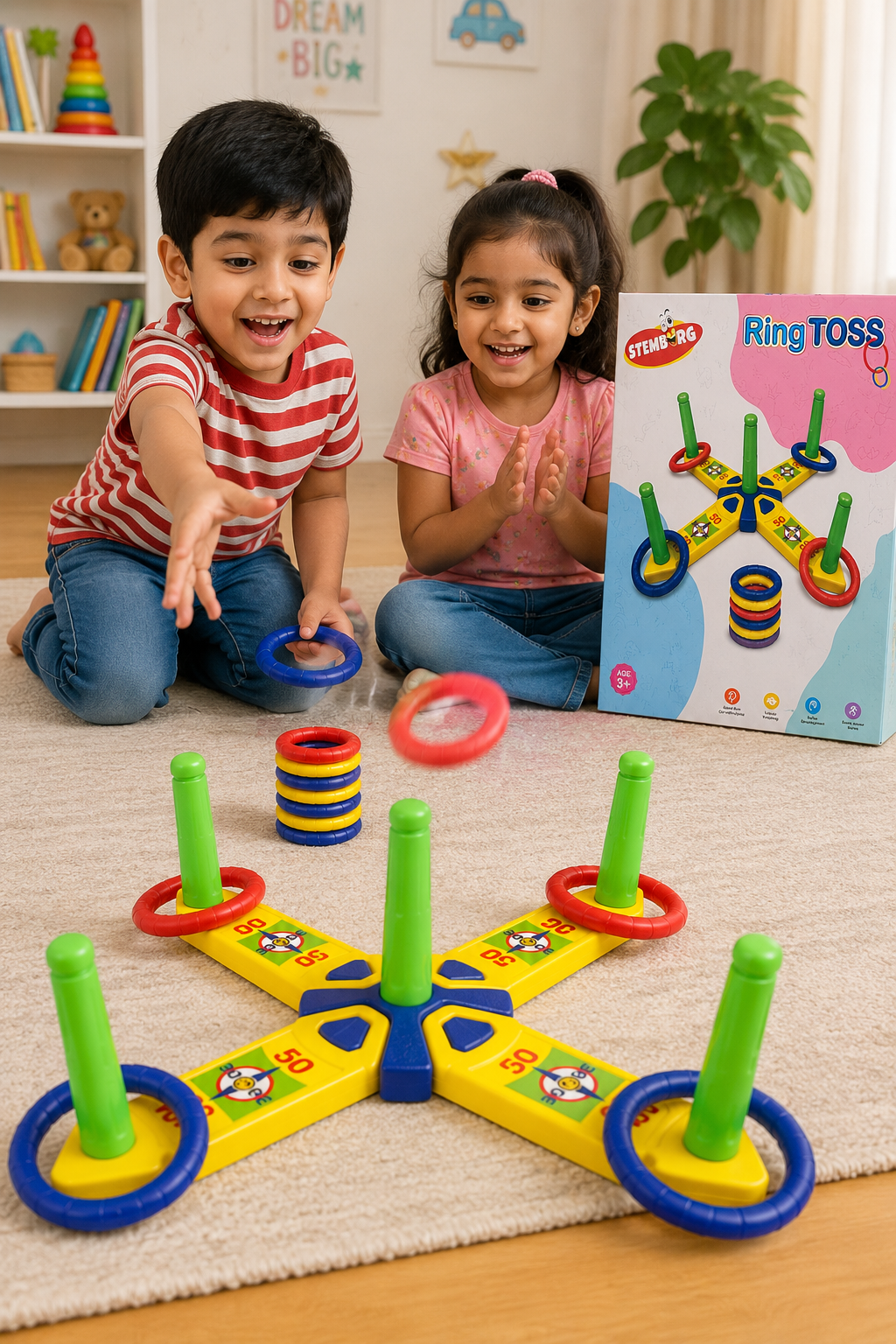 Ring Toss Game | Indoor/Outdoor Family Fun Ring Target Game | Activity for Kids